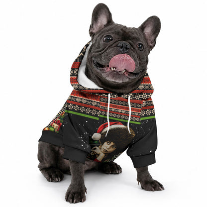 Angela Davis Merry Christmas Pet Hoodie Ugly Christmas Pattern Civil Rights Black History
