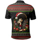 Angela Davis Merry Christmas Polo Shirt Ugly Christmas Pattern Civil Rights Black History