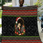 Angela Davis Merry Christmas Quilt Ugly Christmas Pattern Civil Rights Black History