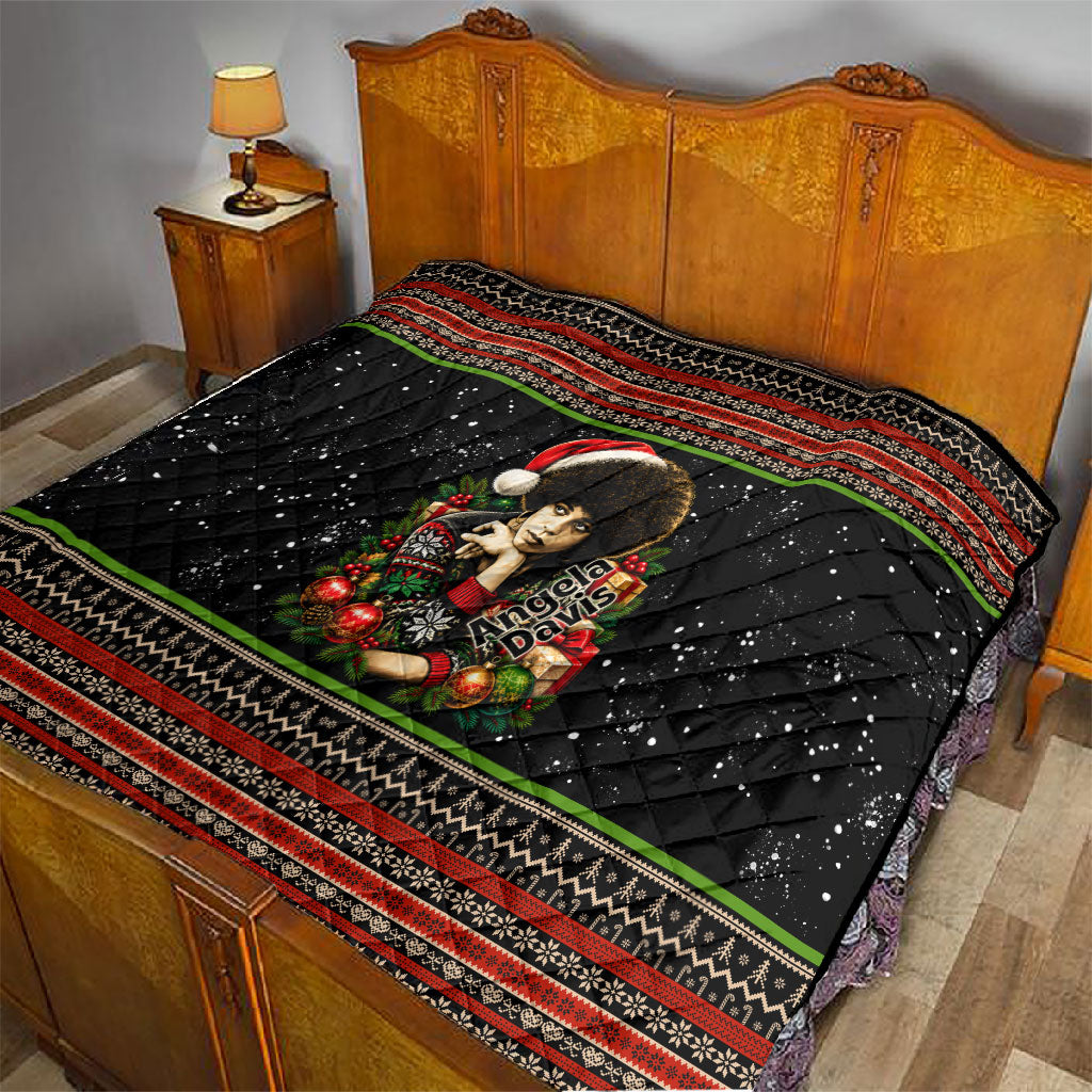 Angela Davis Merry Christmas Quilt Ugly Christmas Pattern Civil Rights Black History