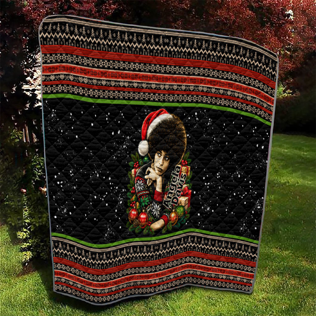 Angela Davis Merry Christmas Quilt Ugly Christmas Pattern Civil Rights Black History