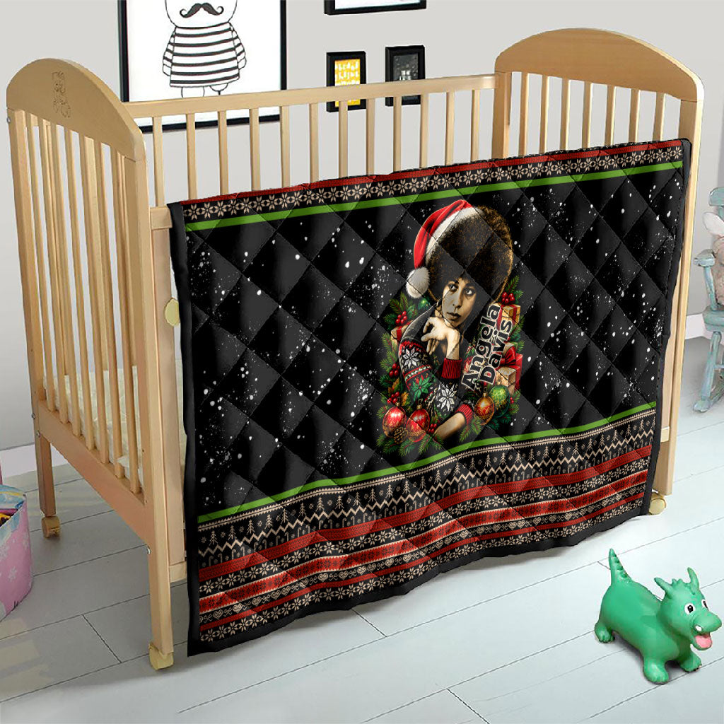 Angela Davis Merry Christmas Quilt Ugly Christmas Pattern Civil Rights Black History