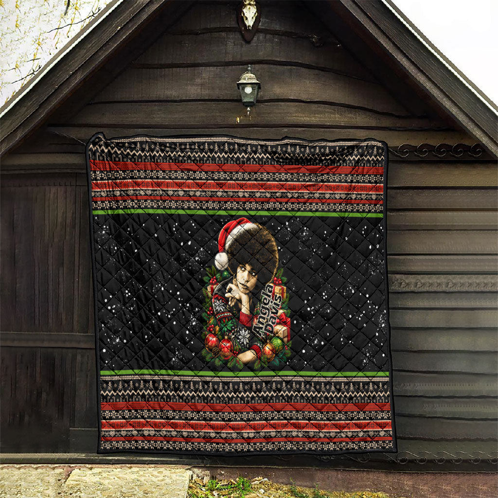 Angela Davis Merry Christmas Quilt Ugly Christmas Pattern Civil Rights Black History