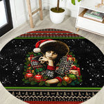Angela Davis Merry Christmas Round Carpet Ugly Christmas Pattern Civil Rights Black History