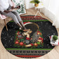 Angela Davis Merry Christmas Round Carpet Ugly Christmas Pattern Civil Rights Black History