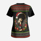 Angela Davis Merry Christmas Scrub Top Ugly Christmas Pattern Civil Rights Black History
