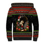 Angela Davis Merry Christmas Sherpa Hoodie Ugly Christmas Pattern Civil Rights Black History