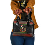Angela Davis Merry Christmas Shoulder Handbag Ugly Christmas Pattern Civil Rights Black History