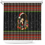 Angela Davis Merry Christmas Shower Curtain Ugly Christmas Pattern Civil Rights Black History