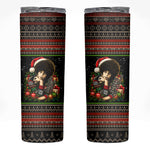 Angela Davis Merry Christmas Skinny Tumbler Ugly Christmas Pattern Civil Rights Black History
