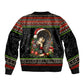 Angela Davis Merry Christmas Sleeve Zip Bomber Jacket Ugly Christmas Pattern Civil Rights Black History