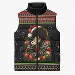 Angela Davis Merry Christmas Sleeveless Puffer Jacket Ugly Christmas Pattern Civil Rights Black History