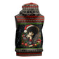 Angela Davis Merry Christmas Sleeveless Zip Hoodie Ugly Christmas Pattern Civil Rights Black History