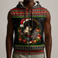 Angela Davis Merry Christmas Sleeveless Zip Hoodie Ugly Christmas Pattern Civil Rights Black History