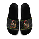 Angela Davis Merry Christmas Slide Sandals Ugly Christmas Pattern Civil Rights Black History
