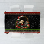 Angela Davis Merry Christmas Tablecloth Ugly Christmas Pattern Civil Rights Black History