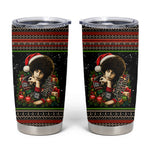 Angela Davis Merry Christmas Tumbler Cup Ugly Christmas Pattern Civil Rights Black History