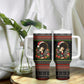Angela Davis Merry Christmas Tumbler With Handle Ugly Christmas Pattern Civil Rights Black History