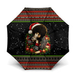 Angela Davis Merry Christmas Umbrella Ugly Christmas Pattern Civil Rights Black History