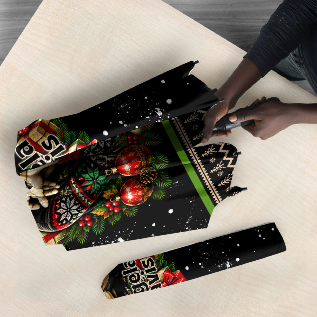 Angela Davis Merry Christmas Umbrella Ugly Christmas Pattern Civil Rights Black History