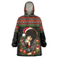 Angela Davis Merry Christmas Wearable Blanket Hoodie Ugly Christmas Pattern Civil Rights Black History