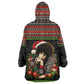 Angela Davis Merry Christmas Wearable Blanket Hoodie Ugly Christmas Pattern Civil Rights Black History