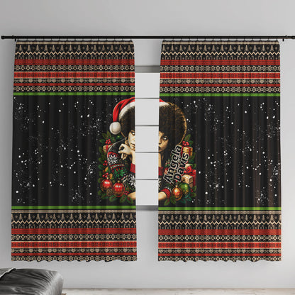 Angela Davis Merry Christmas Window Curtain Ugly Christmas Pattern Civil Rights Black History