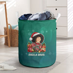 Angela Davis Civil Rights Black History Laundry Basket Ugly Christmas Pattern African American Heritage