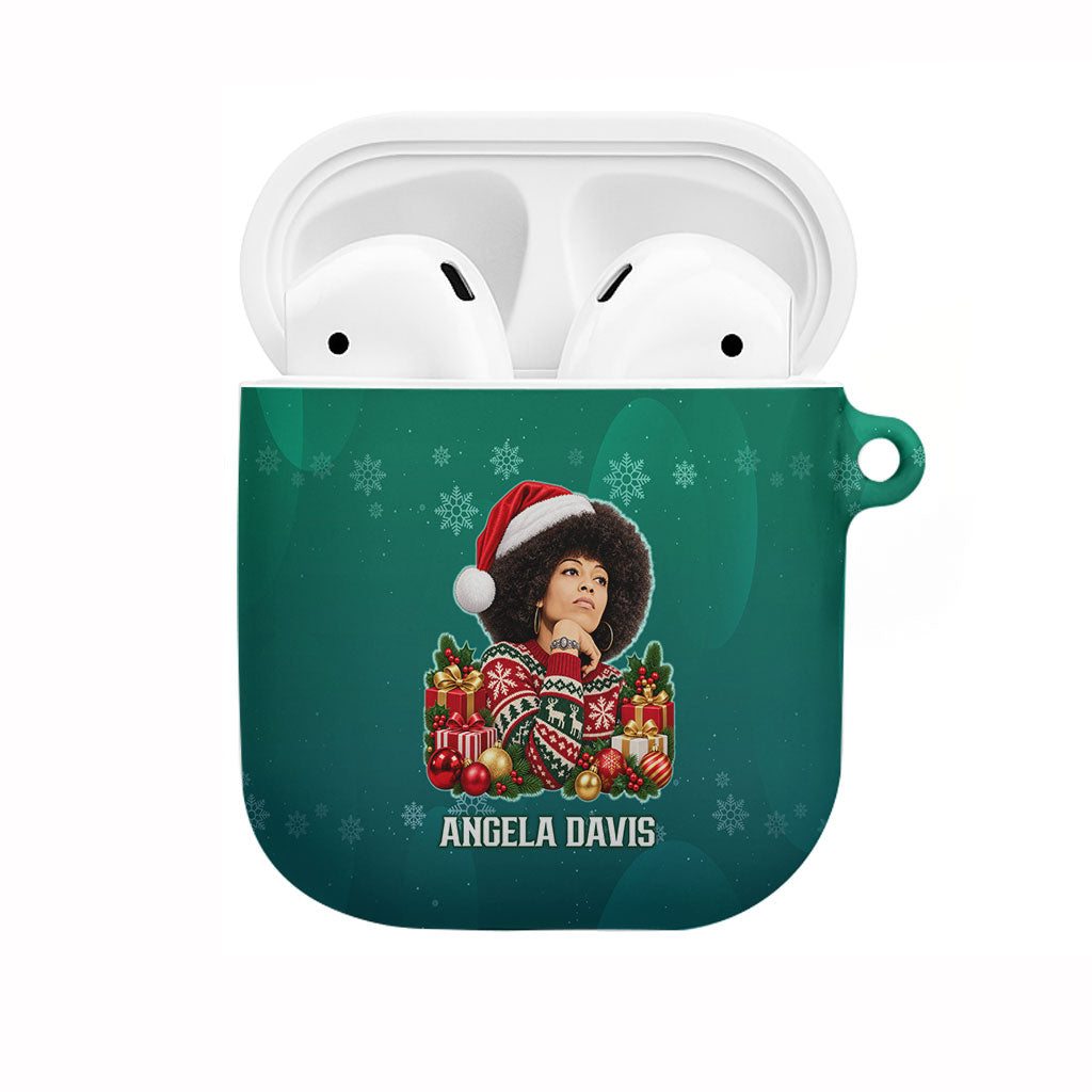 Angela Davis Civil Rights Black History AirPods Case Ugly Christmas Pattern African American Heritage