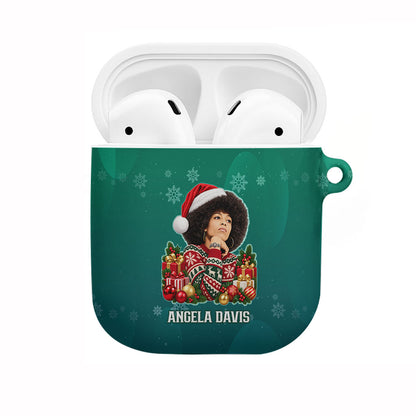 Angela Davis Civil Rights Black History AirPods Case Ugly Christmas Pattern African American Heritage