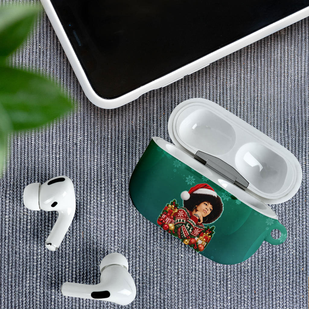 Angela Davis Civil Rights Black History AirPods Case Ugly Christmas Pattern African American Heritage