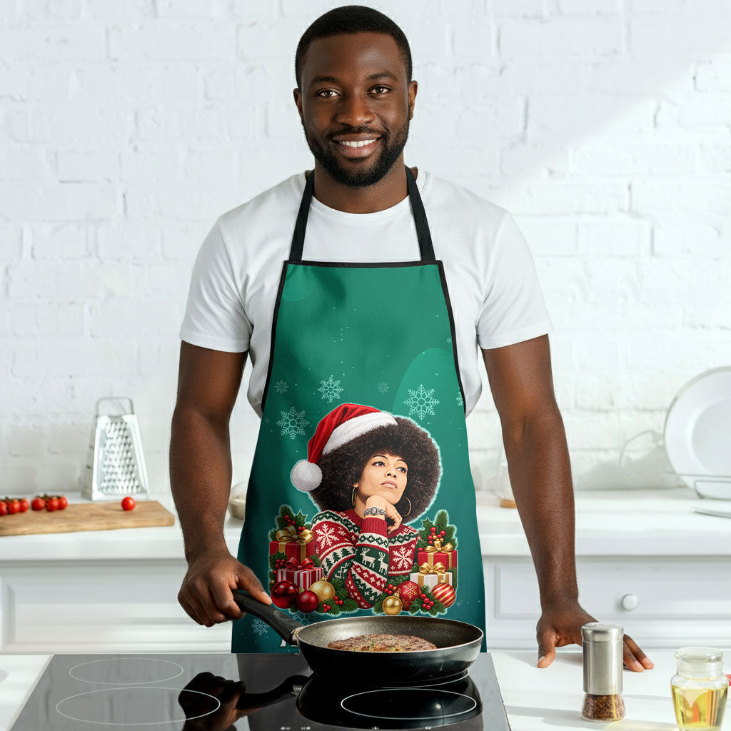 Angela Davis Civil Rights Black History Apron Ugly Christmas Pattern African American Heritage