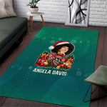 Angela Davis Civil Rights Black History Area Rug Ugly Christmas Pattern African American Heritage