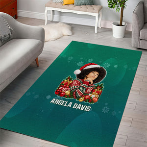 Angela Davis Civil Rights Black History Area Rug Ugly Christmas Pattern African American Heritage