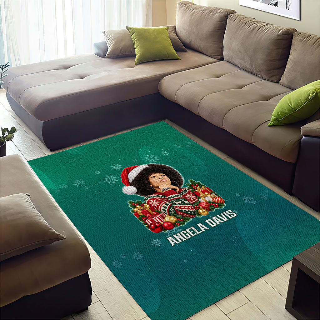Angela Davis Civil Rights Black History Area Rug Ugly Christmas Pattern African American Heritage