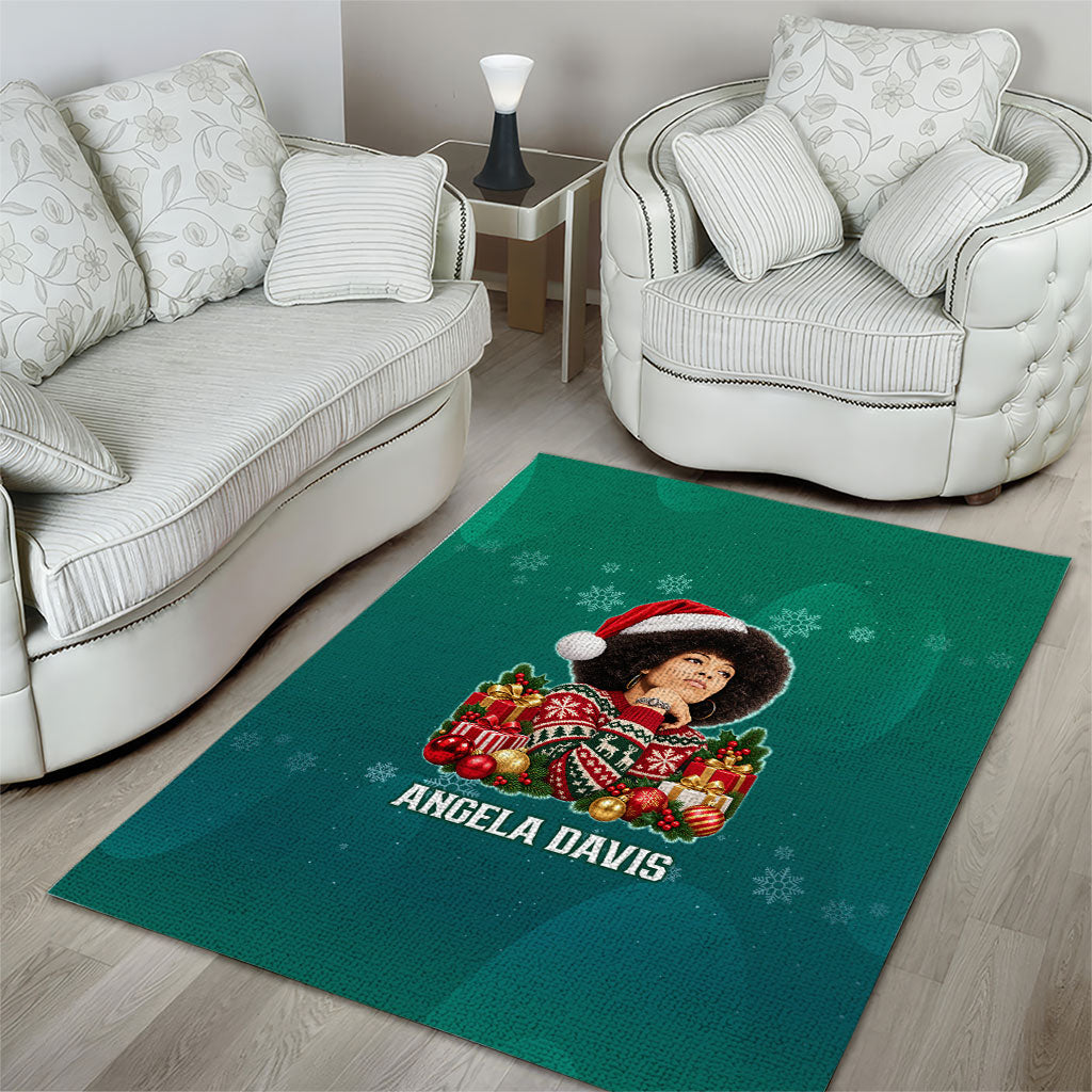 Angela Davis Civil Rights Black History Area Rug Ugly Christmas Pattern African American Heritage