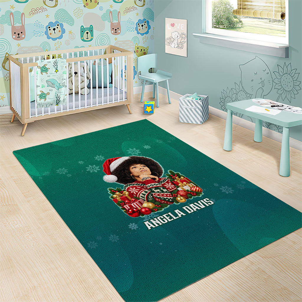 Angela Davis Civil Rights Black History Area Rug Ugly Christmas Pattern African American Heritage