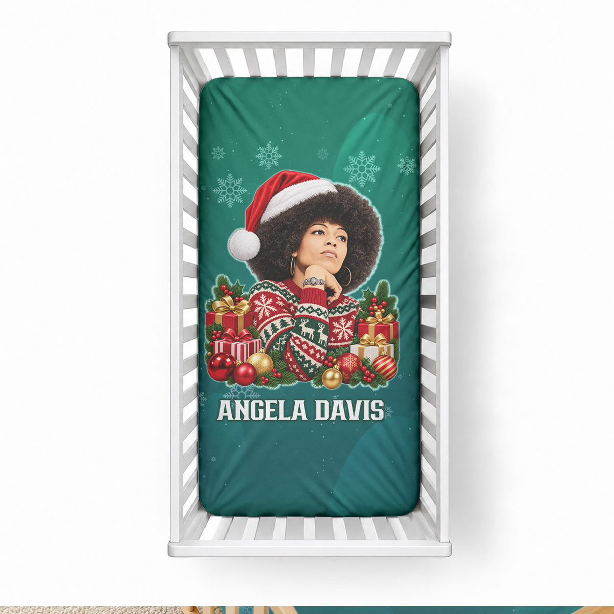 Angela Davis Civil Rights Black History Baby Bed Cover Ugly Christmas Pattern African American Heritage