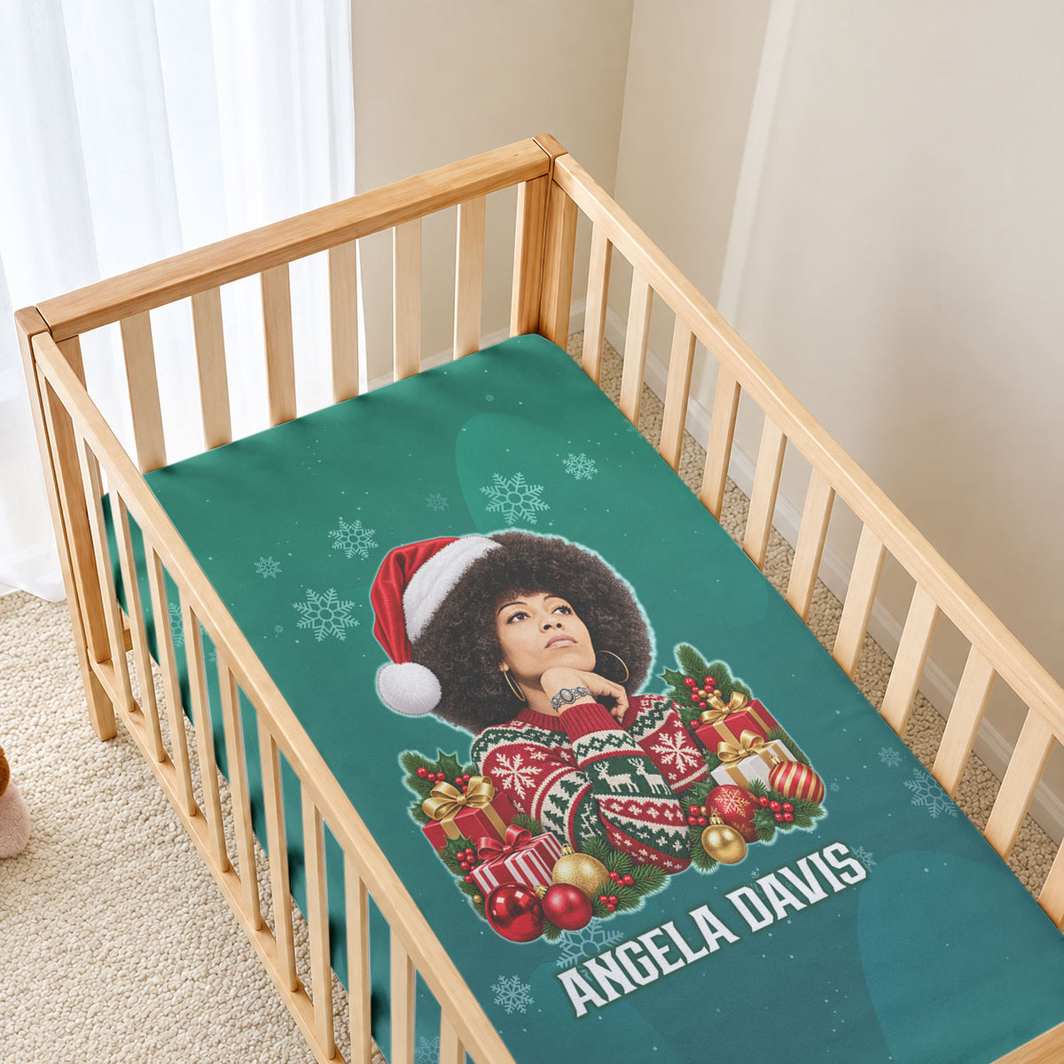 Angela Davis Civil Rights Black History Baby Bed Cover Ugly Christmas Pattern African American Heritage