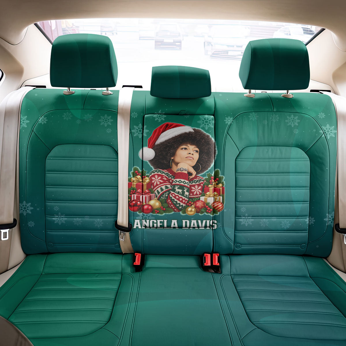 Angela Davis Civil Rights Black History Back Car Seat Cover Ugly Christmas Pattern African American Heritage