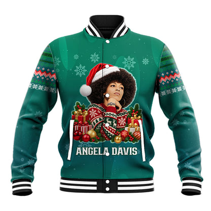 Angela Davis Civil Rights Black History Baseball Jacket Ugly Christmas Pattern African American Heritage