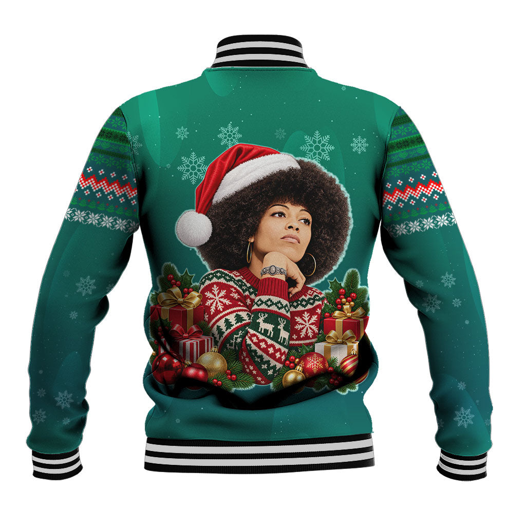 Angela Davis Civil Rights Black History Baseball Jacket Ugly Christmas Pattern African American Heritage