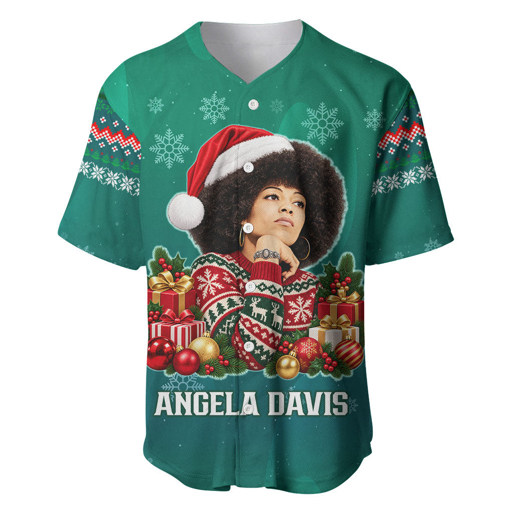 Angela Davis Civil Rights Black History Baseball Jersey Ugly Christmas Pattern African American Heritage