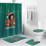 Angela Davis Civil Rights Black History Bathroom Set Ugly Christmas Pattern African American Heritage