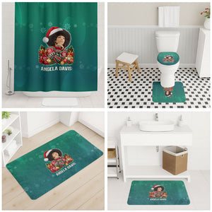 Angela Davis Civil Rights Black History Bathroom Set Ugly Christmas Pattern African American Heritage