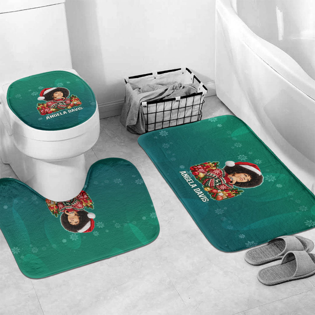 Angela Davis Civil Rights Black History Bathroom Set Ugly Christmas Pattern African American Heritage