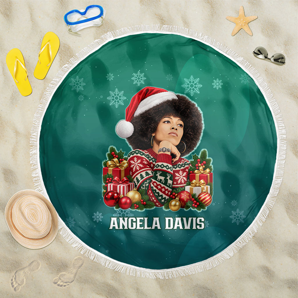 Angela Davis Civil Rights Black History Beach Blanket Ugly Christmas Pattern African American Heritage