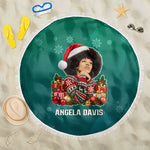 Angela Davis Civil Rights Black History Beach Blanket Ugly Christmas Pattern African American Heritage