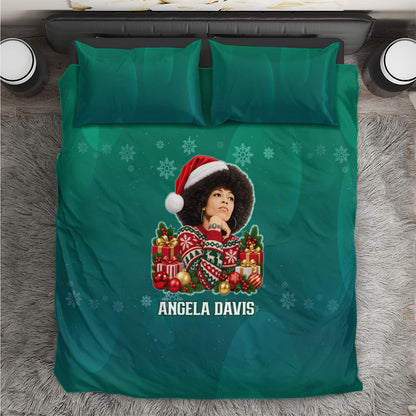 Angela Davis Civil Rights Black History Bedding Set Ugly Christmas Pattern African American Heritage