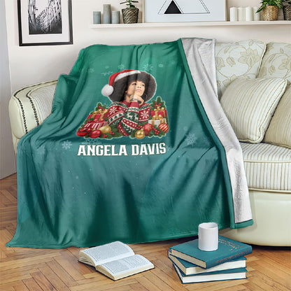 Angela Davis Civil Rights Black History Blanket Ugly Christmas Pattern African American Heritage